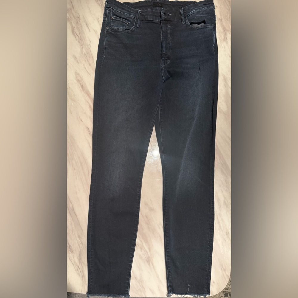 Mother High Waisted Looker Ankle Fray Skinny Cropped Jeans Size 32